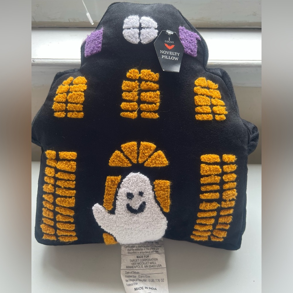 Novelty Halloween Ghost House Pillow.
